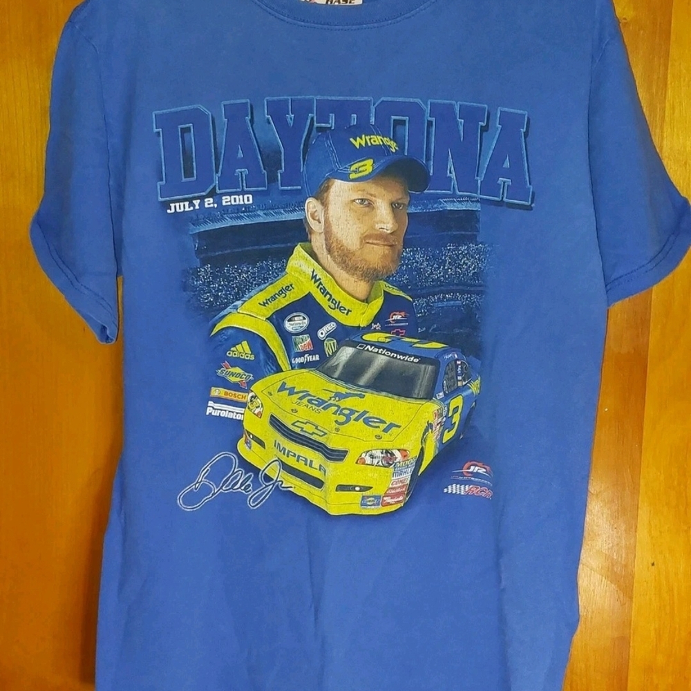 Chase Authentics Blue Daytona Racing Graphic Tee with Yellow Accents